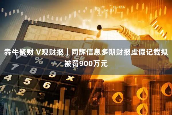 犇牛聚财 V观财报｜同辉信息多期财报虚假记载拟被罚900万元
